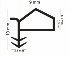 Yandan Basan Çatı Tipi Kapı Fitili Kanatlı 9mm Açık Gri (500 Metre)