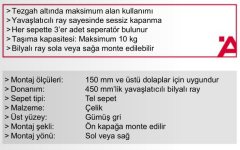 Hafele Bonus Şişelik 150mm Gümüş Gri Renk