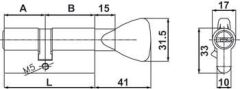 Hafele PC 03 Mandallı Barel Nikel 31x37M mm