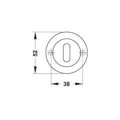 Hafele Yuvarlak Barelli Kapı Kolu Rozeti 52mm, Parlak Krom Renk