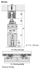 Hafele SLIDE XL Üst Ray Alüminyum 6000mm