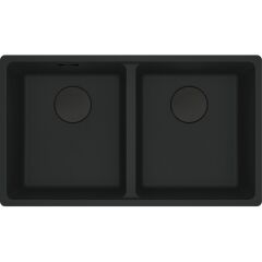 Franke Fragranit Evye Maris Mrg 120-35-35 Matt Black 2 Gözlü Damlalıksız