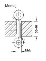 Hafele Çarpma Kapı Menteşesi Nikel 40kg 150mm