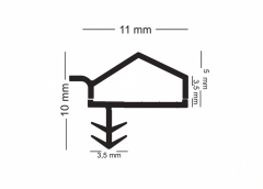 Yandan Basan Çatı Tipi Kapı Fitili Kanatlı 11mm Antrasit (500 Metre)