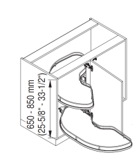 CornerStone Maxx Köşe Kiler Sistemi Antrasit 60cm Sol