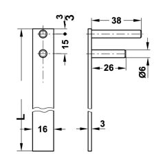 Hafele Symo Keson Kilit Çubuğu 1000mm