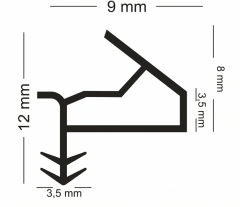Yandan Basan Çatı Tipi Kapı Fitili Kanatlı 9mm Beyaz (500 Metre)