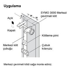Hafele Symo Keson Kilit Çubuğu 800mm