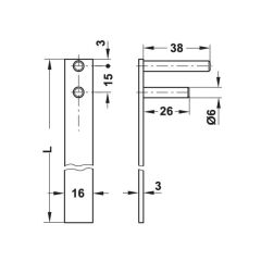 Hafele Symo Keson Kilit Çubuğu 800mm