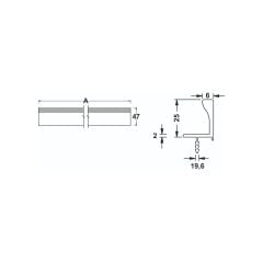 Hafele LOOP Profil Kulp Parlak Krom 2900mm
