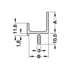 Hafele Profil Kulp Alüminyum Siyah Mat 2500x30mm