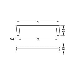 Hafele H2585 Kulp Mat Altın 128mm