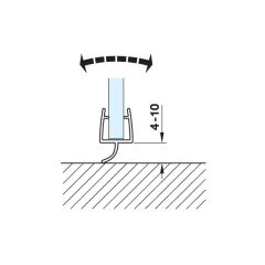 Hafele Cam Kapı Fitili Cam-Zemin 10-12/2500mm