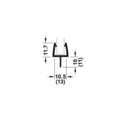 Hafele Cam Kapı Fitili Cam-Zemin 8-10/2500mm