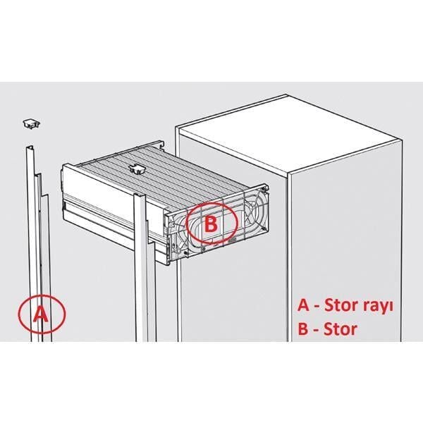 Hafele Stor rayı paslanmaz çelik renkli 50-60cm