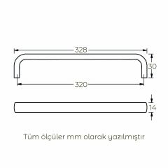 Hafele Mobilya Kulpu Umberto III 320mm Paslanmaz Çelik