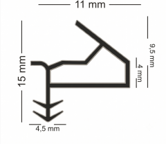 Yandan Basan Çatı Tipi Kapı Fitili Kanatlı 11mm Antrasit (500 Metre)