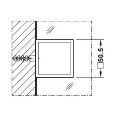 Hafele Cam Tutucu Duvar-Cam 90 Derece Grafit Siyah Renk