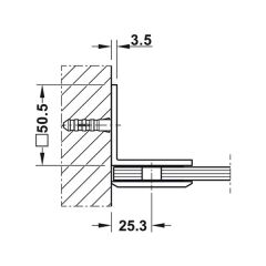 Hafele Cam Tutucu Duvar-Cam 90 Derece Grafit Siyah Renk