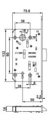 Hafele H50.08 Oda Tipi (CB) Dilden Kilit Mat Siyah 50/18/90mm