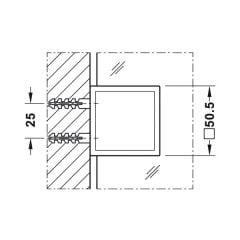 Hafele Cam Tutucu Duvar-Cam 90 Derece Grafit Siyah Renk