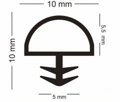 Ortadan Basan Daire Tipi Kapı Fitili 10mm Açık Gri (500 Metre)