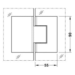 Hafele Duş Menteşesi Cam-Cam 180 Derece Grafit Siyah Renk