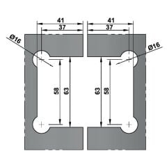 Hafele Duş Menteşesi Cam-Cam 180 Derece Grafit Siyah Renk