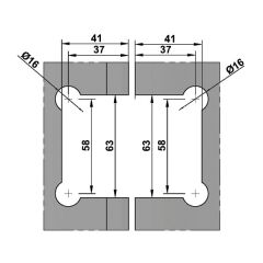 Hafele Duş Menteşesi Cam-Cam 135 Derece Grafit Siyah Renk