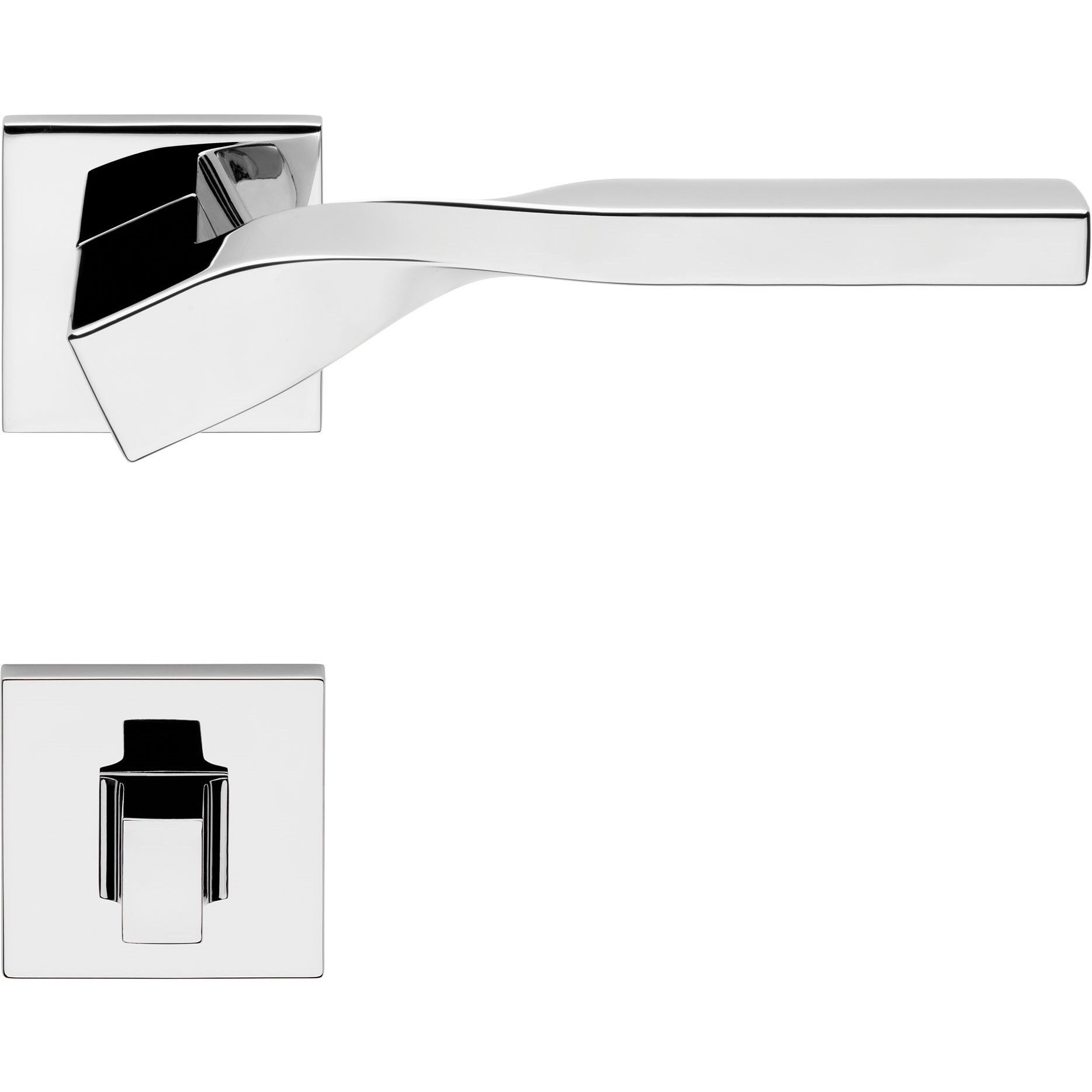 Twist Kapı Kolu Seti Krom Parlak WC