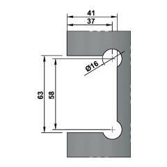 Hafele Duş Menteşesi Duvar-Cam 90 Derece Grafit Siyah Renk