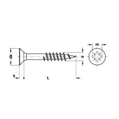 Hafele Havşa Başlı Sunta Vidası 6,0x100mm (100 Adet), Galvaniz
