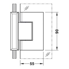 Hafele Duş Menteşesi Cam-Cam 90 Derece Grafit Siyah Renk