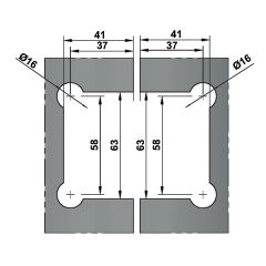 Hafele Duş Menteşesi Cam-Cam 90 Derece Grafit Siyah Renk