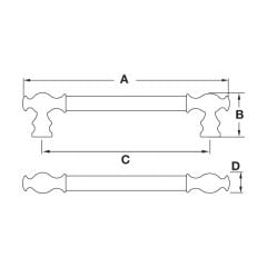 Hafele Mobilya Kulpu Resel 224mm Antik Bronz