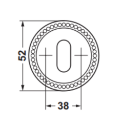 Hafele Oda Yuvarlak Kapı Kolu Rozet, Antik Gümüş Renk