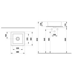 Hafele Banyo Lavabosu Bonita S II 380X380mm Parlak Beyaz Renk