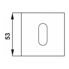 Hafele Kare Oda Kapı Kolu Rozeti 53mm, Mat Paslanmaz Çelik Renk