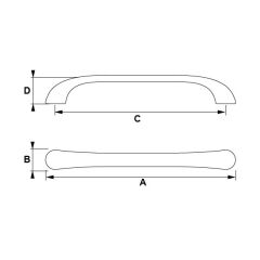 Hafele Mobilya Kulpu Split 160mm Antrasit