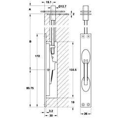 Hafele Sürgü Mandallı 12,7x191mm Krom Mat