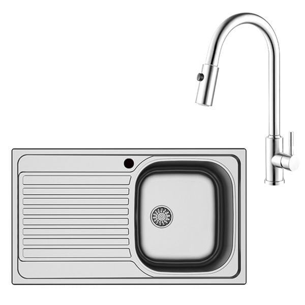 Hafele CAPUA04 Eviye Sol PABLO PULL Krom Seti