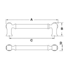 Hafele Mobilya Kulpu Pinet 160mm Antik Bronz
