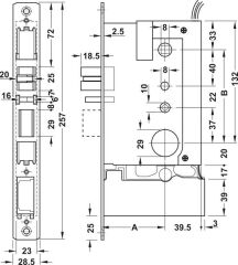 Hafele DT Lite Gömme Kilit Paslanmaz Çelik Mat Sağ Dışa