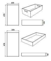 Hafele LEGRO Ahşap Çatal Kaşıklık Koyu Meşe 235x470x123