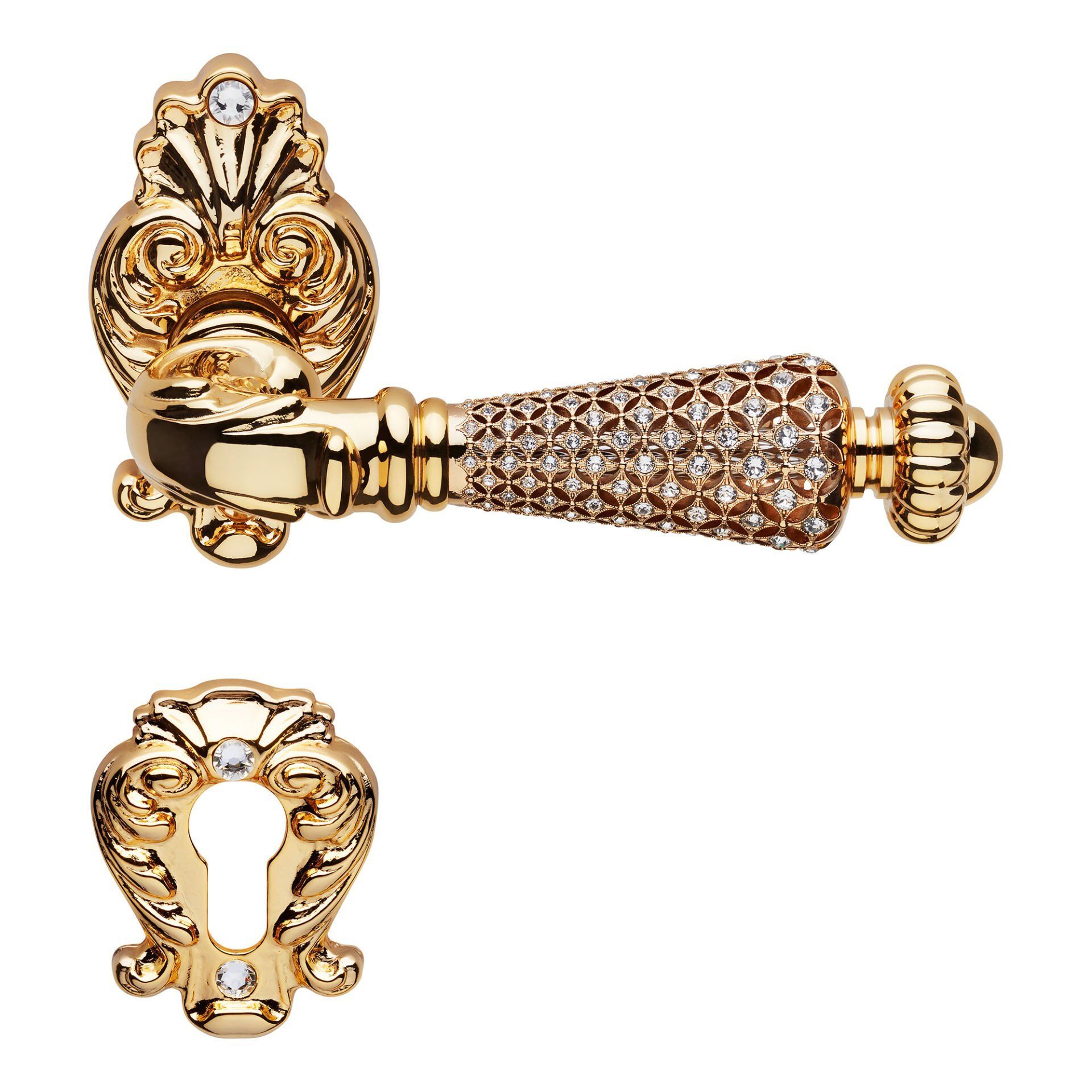 Jewel Kapı Kolu Seti Parlak Altın Oda