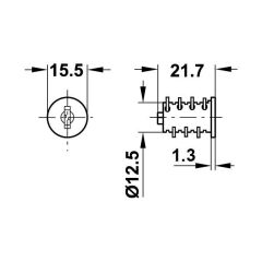 Hafele Symo Silindir Göbeği HS 3 SH 2051-2100 (50 Adet)