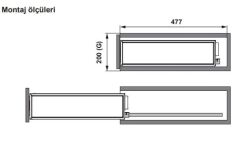Hafele Kesseböhmer K-LINE 20 Tezgah Altı Kiler Sistemi Gümüş Gri