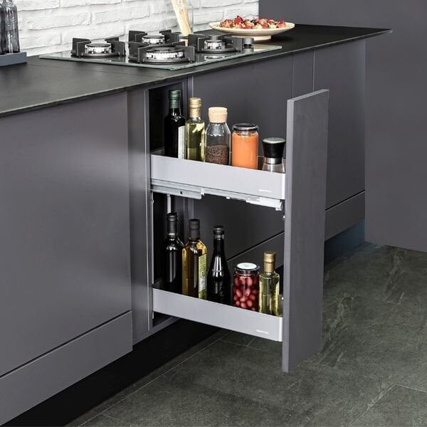 Hafele Kesseböhmer K-LINE 20 Tezgah Altı Kiler Sistemi Gümüş Gri