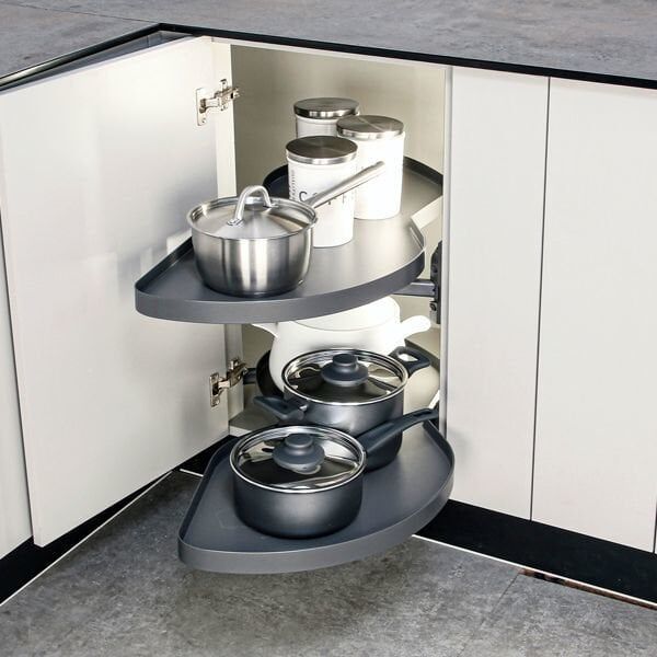 Hafele Köşe Kiler LeMans II 2'li Sepet 500mm Arena Pure Sol Antrasit