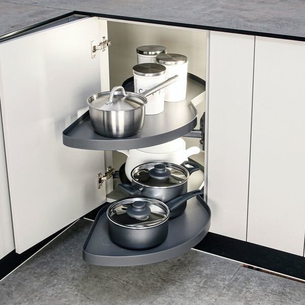 Hafele Köşe Kiler LeMans II 2'li Sepet 450mm Arena Pure Sağ Antrasit